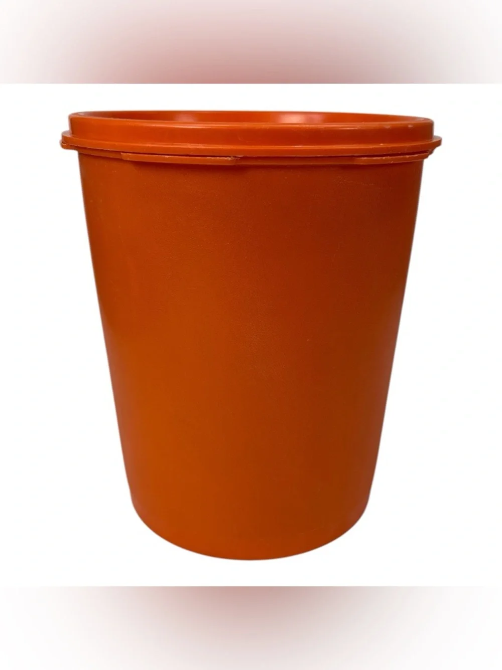Vintage Tupperware Orange 809-6 Servalier Nesting Canister w/ 810-19 Lid
